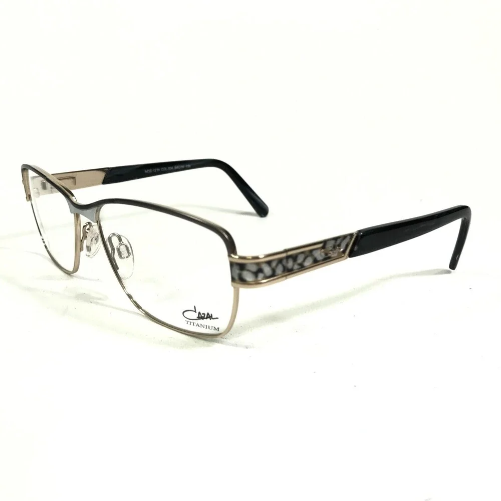 Cazal Eyeglasses Frames MOD.1219 COL.004 Black Gold Square Cat Eye 54-15-135